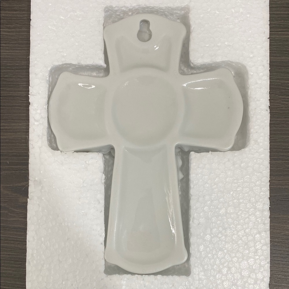 Silver and White 25th Anniversary Cross - Picture 2 of 2